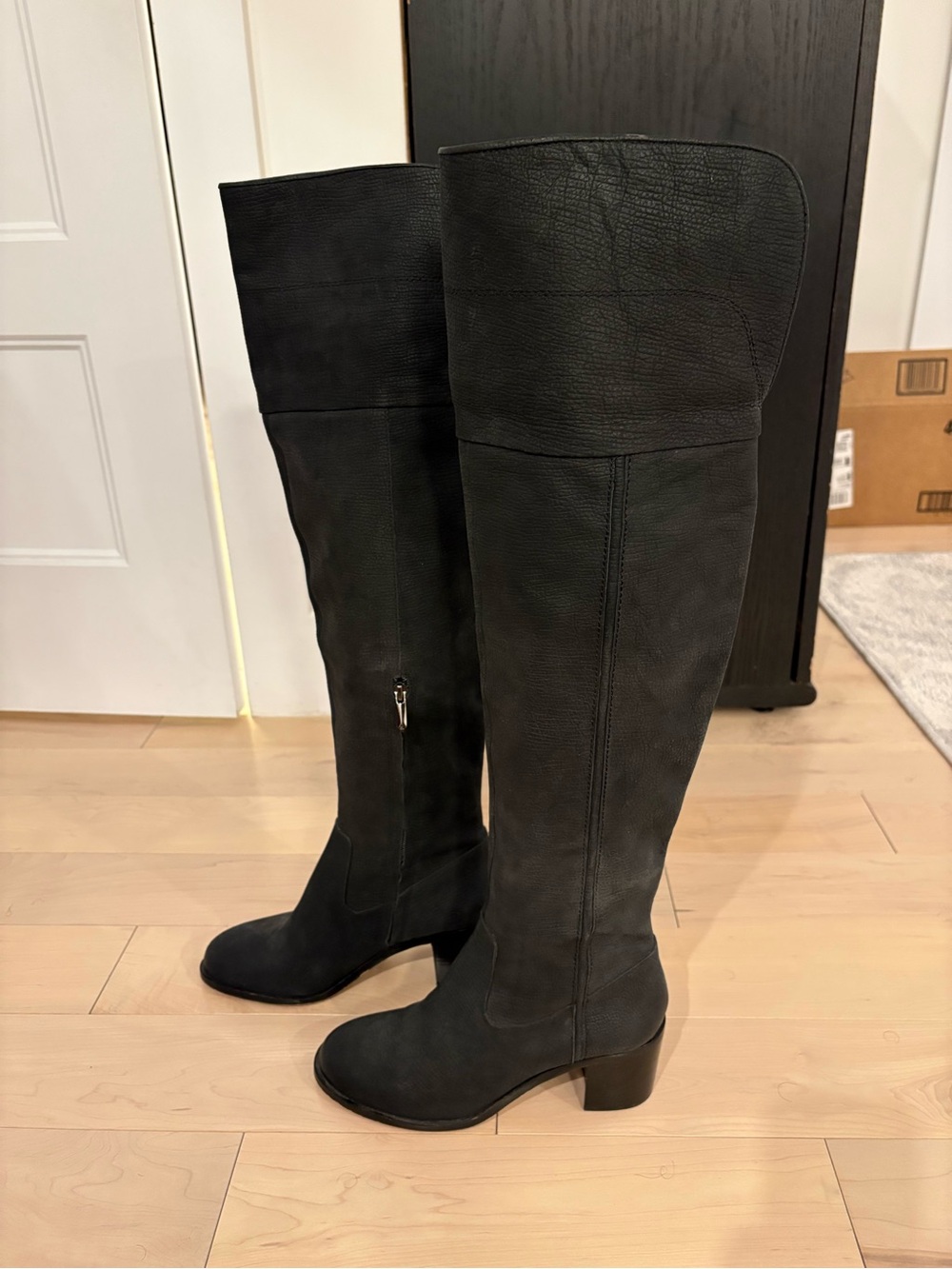 Sam Edelman Black Over-the-Knee Block Heel Boots